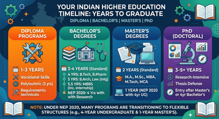 How Many Years to Study in India? Diploma, Bachelor’s, Master’s & PhD ...
